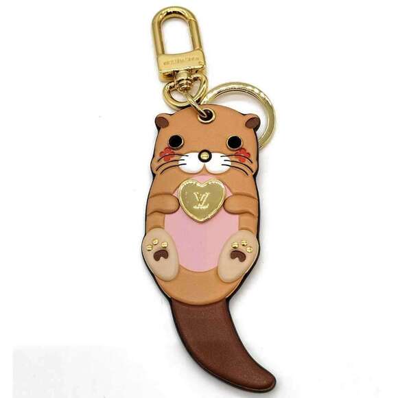 Louis Vuitton Porte Cléotter Keychain Bag Charm Sea Otter Monogram Brown M...